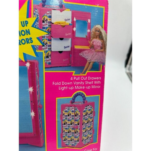 New Open Box Vintage 1994 Barbie Glamour on the Go Carry Case Lights Up #12255 - Picture 11 of 14